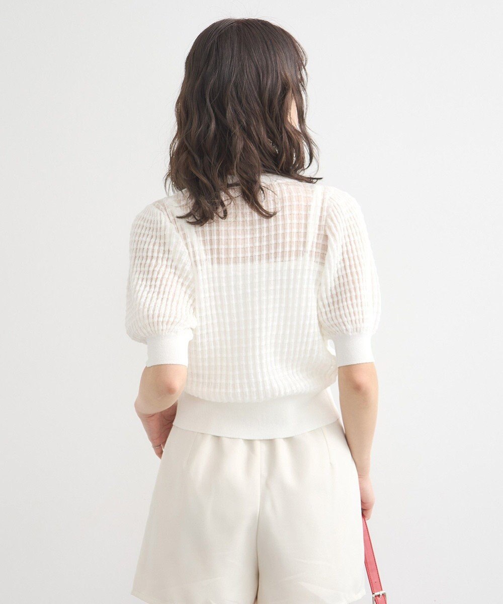 earth music&ecology シアーチェックカーディガン 