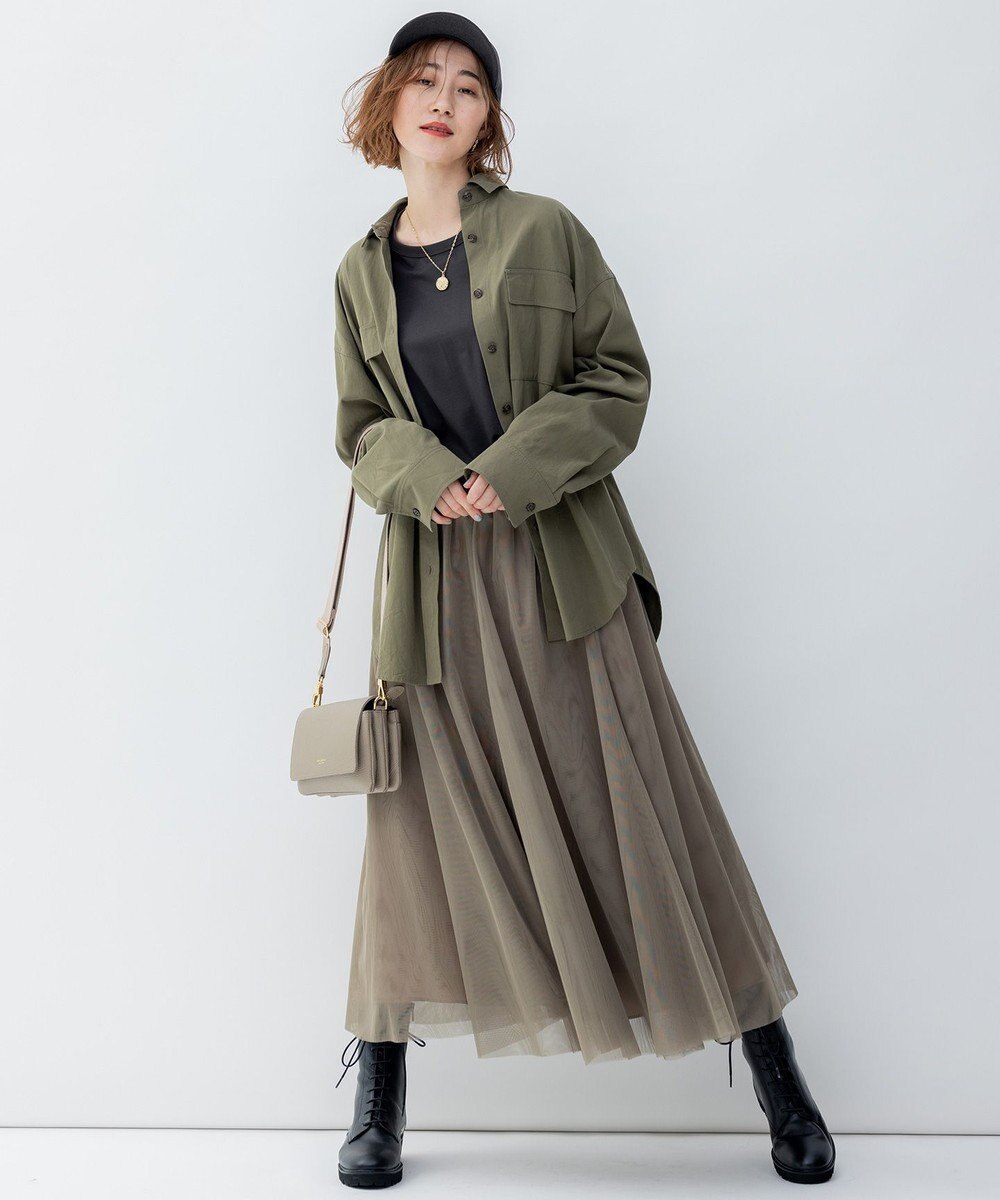 23区 S 【洗える】ミリタリーコットンギャバ シャツ 