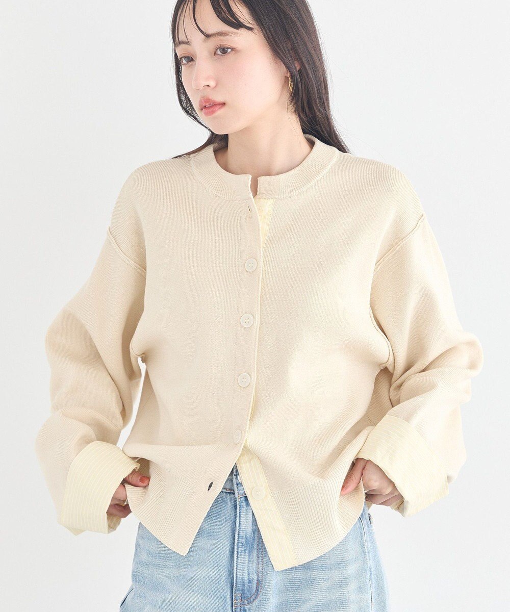 earth music&ecology フェイクレイヤードカーディガン 