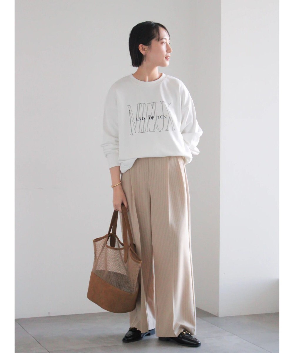 Te chichi ピンストライプタックワイドパンツ 