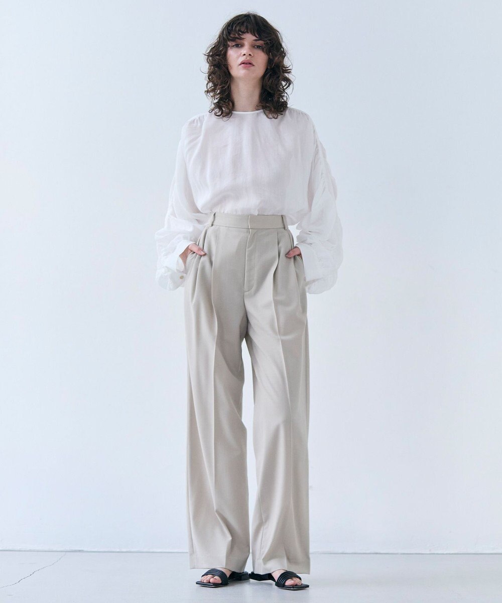BEIGE， 【GISELe 6月号掲載】OREGANO / サマーウールタックワイドパンツ 