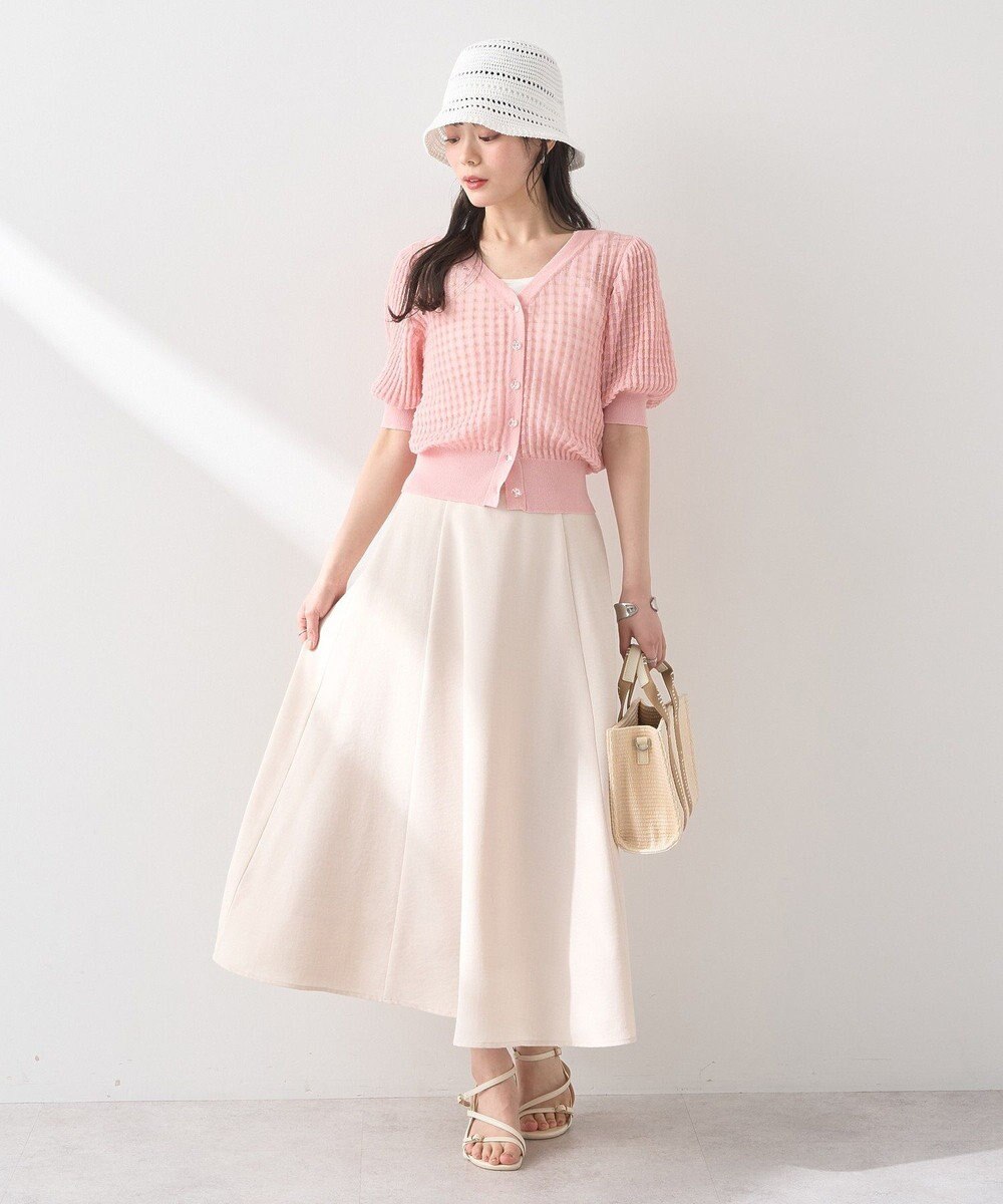 earth music&ecology シアーチェックカーディガン 