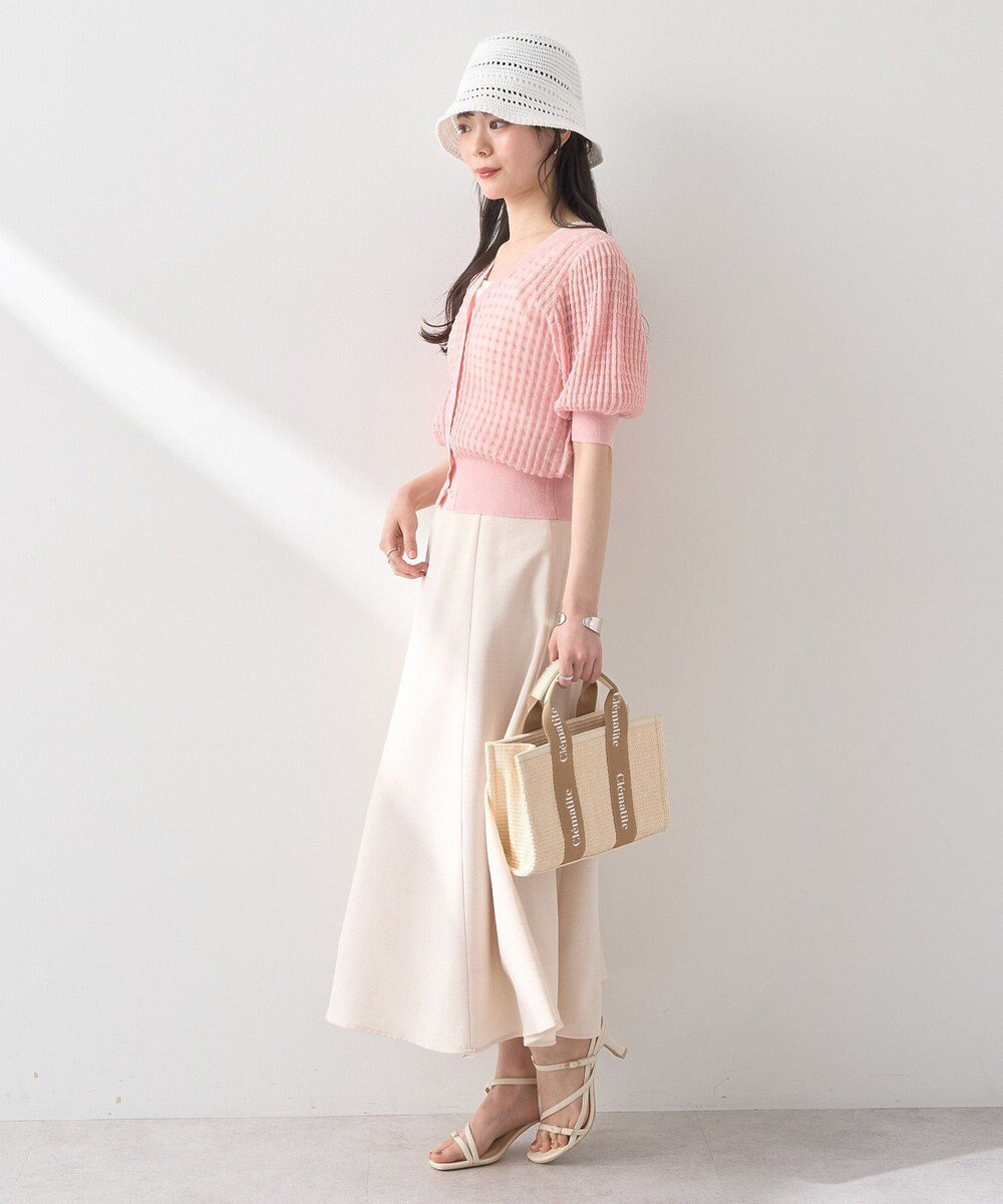 earth music&ecology シアーチェックカーディガン 