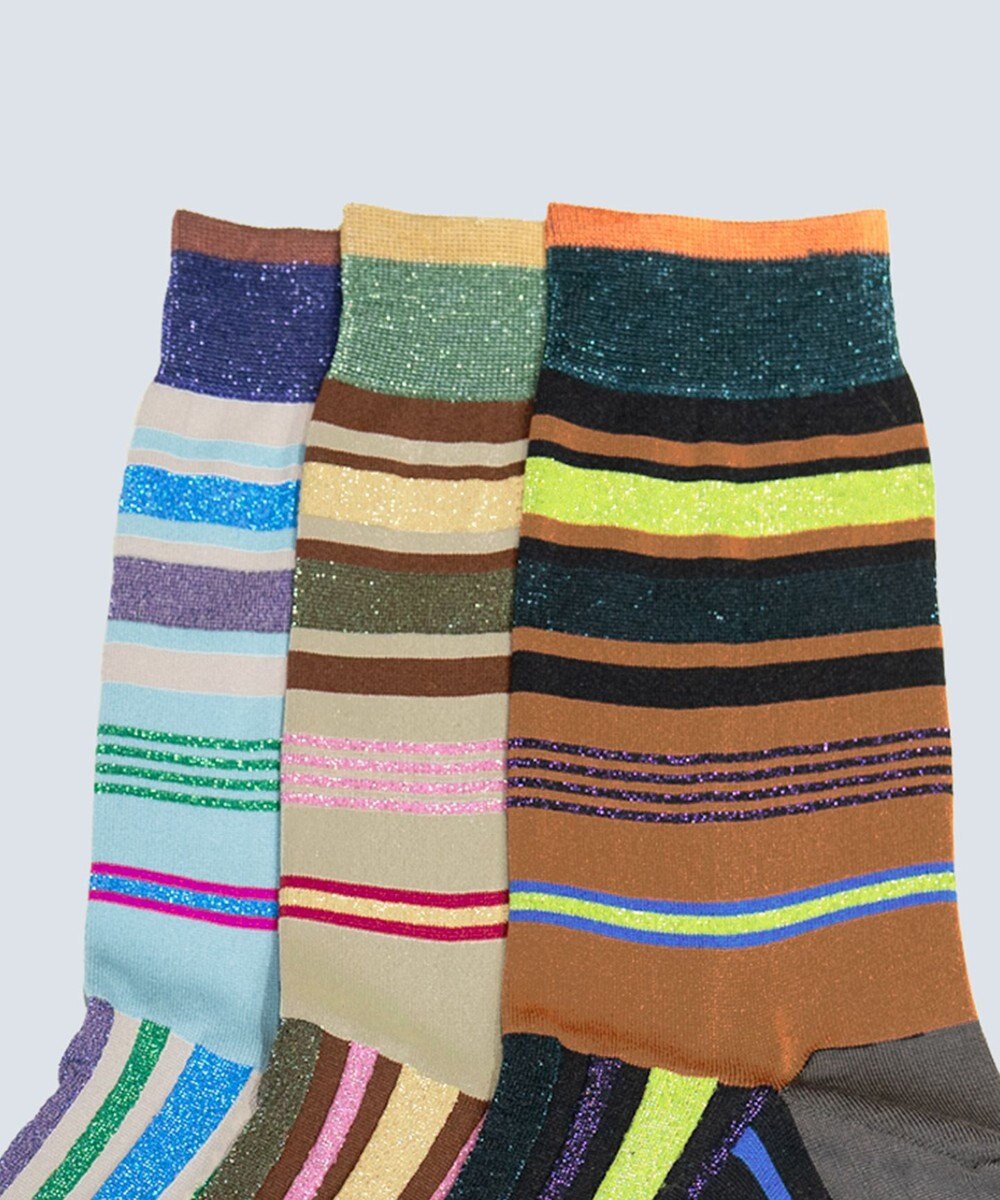 COQ HORIZON ラメボーダーソックス 