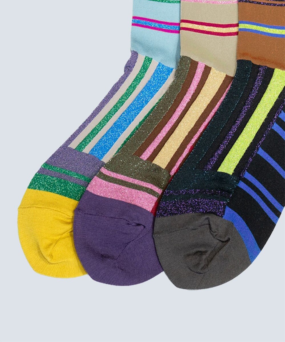 COQ HORIZON ラメボーダーソックス 