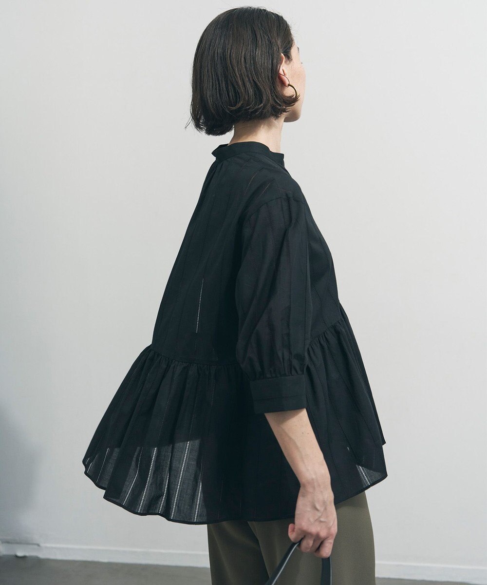 UNFILO ペプラム ギャザーブラウス 