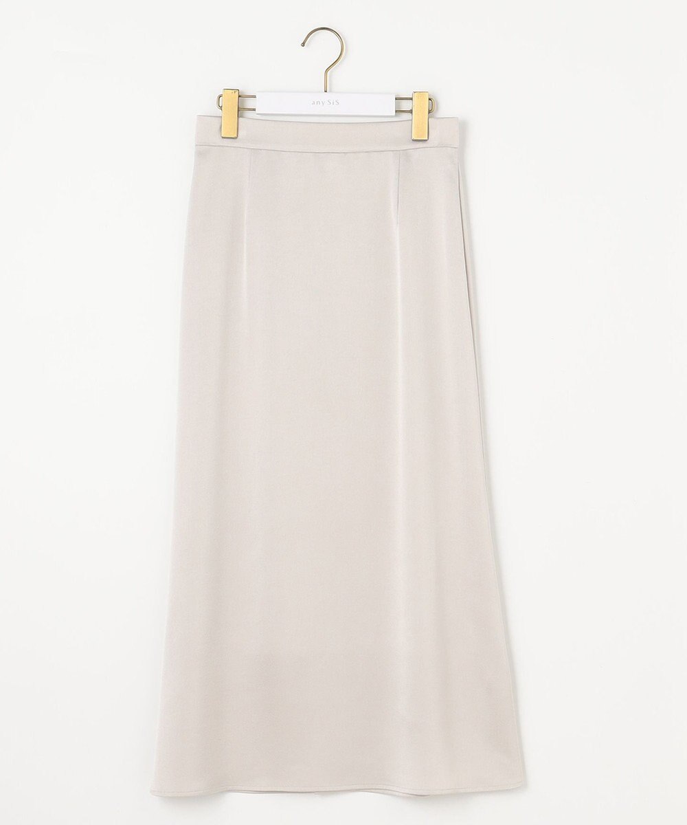 ANY SIS 【洗える】ダルサテンナロー スカート 