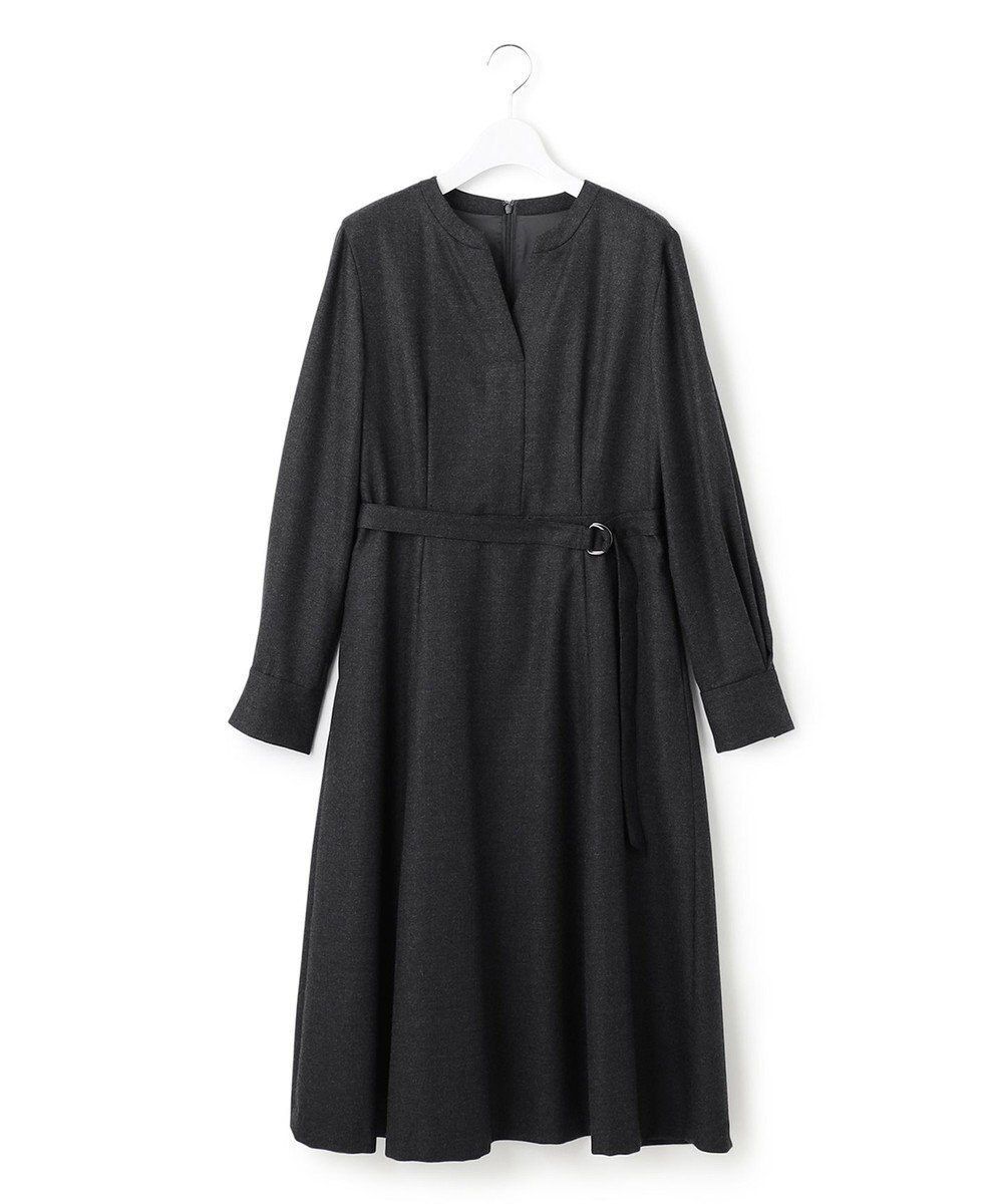 23区 L ウールジョーゼット フィットアンドフレア ワンピース 