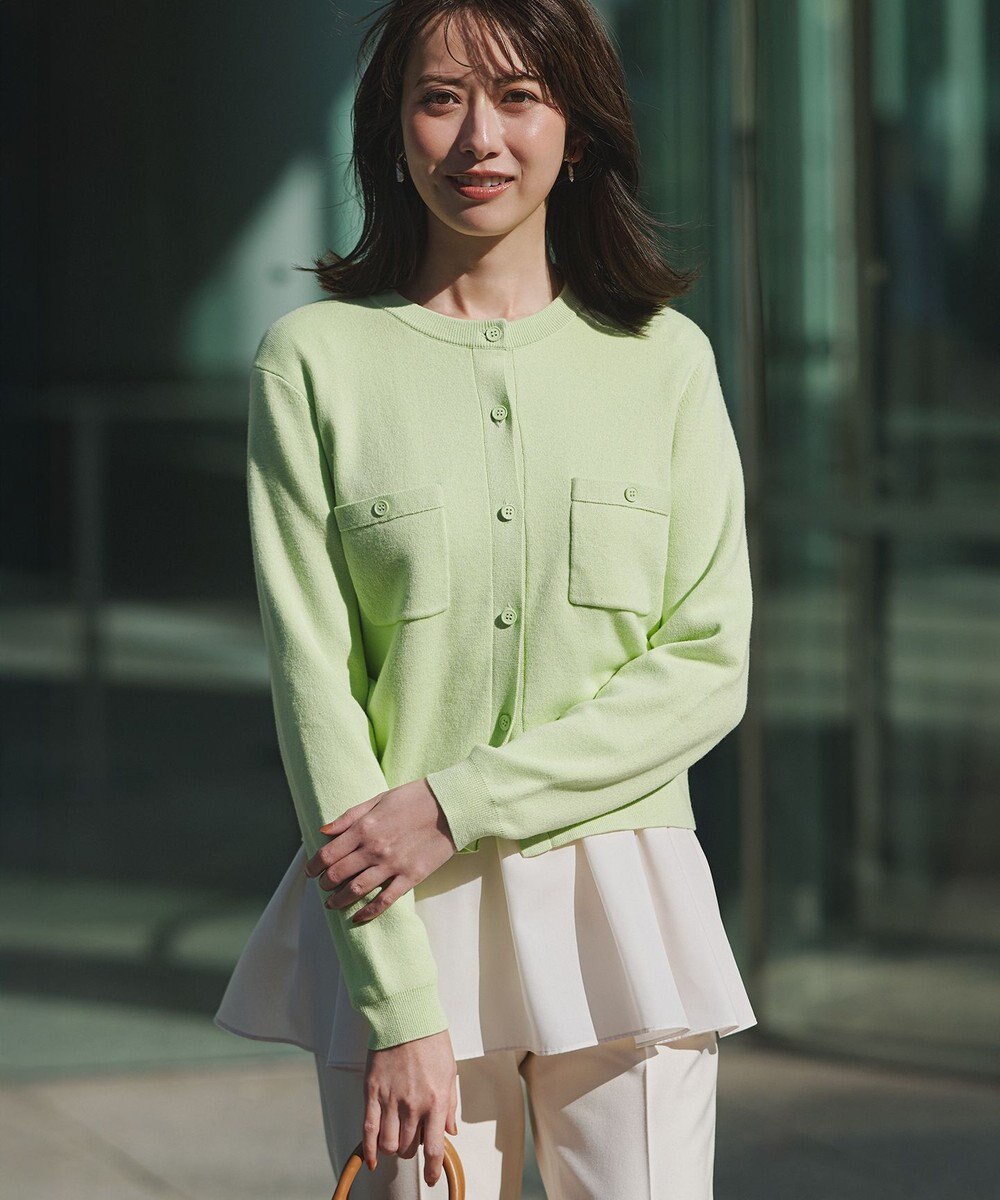 23区 L 【滝沢眞規子さん着用/Oggi掲載】コットンカシミヤ ポケット カーディガン 