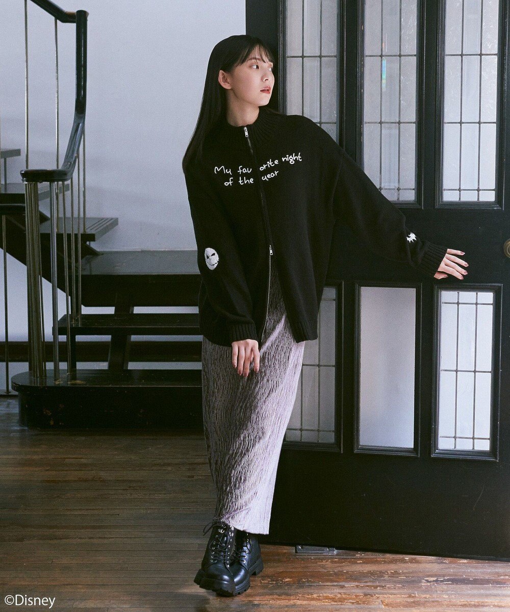 earth music&ecology ナイトメア／ダブルジップニットカーディガン 