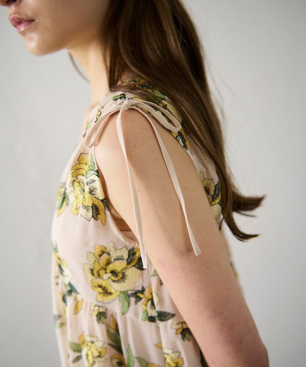 GRACE CONTINENTAL エスニックフラワー刺繍ワンピース 