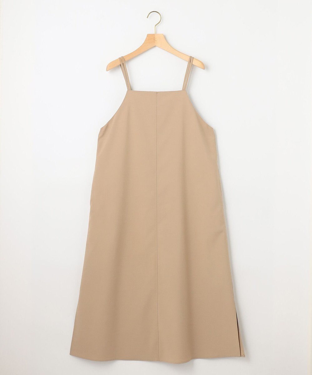 組曲 L 【洗える・シワになりにくい】リネン混オックスストレッチ キャミワンピース 