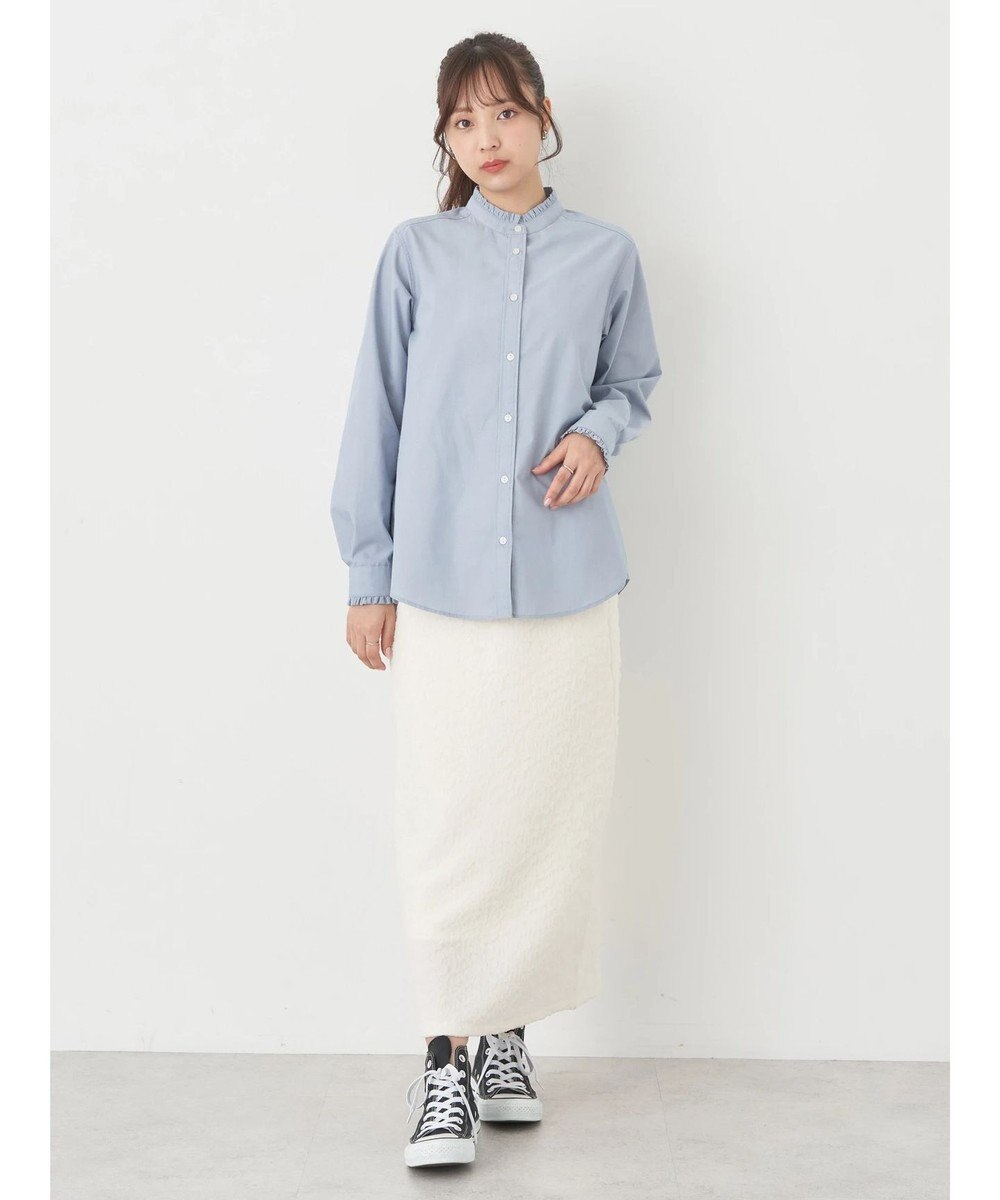 earth music&ecology スタンドフリルシャツ 