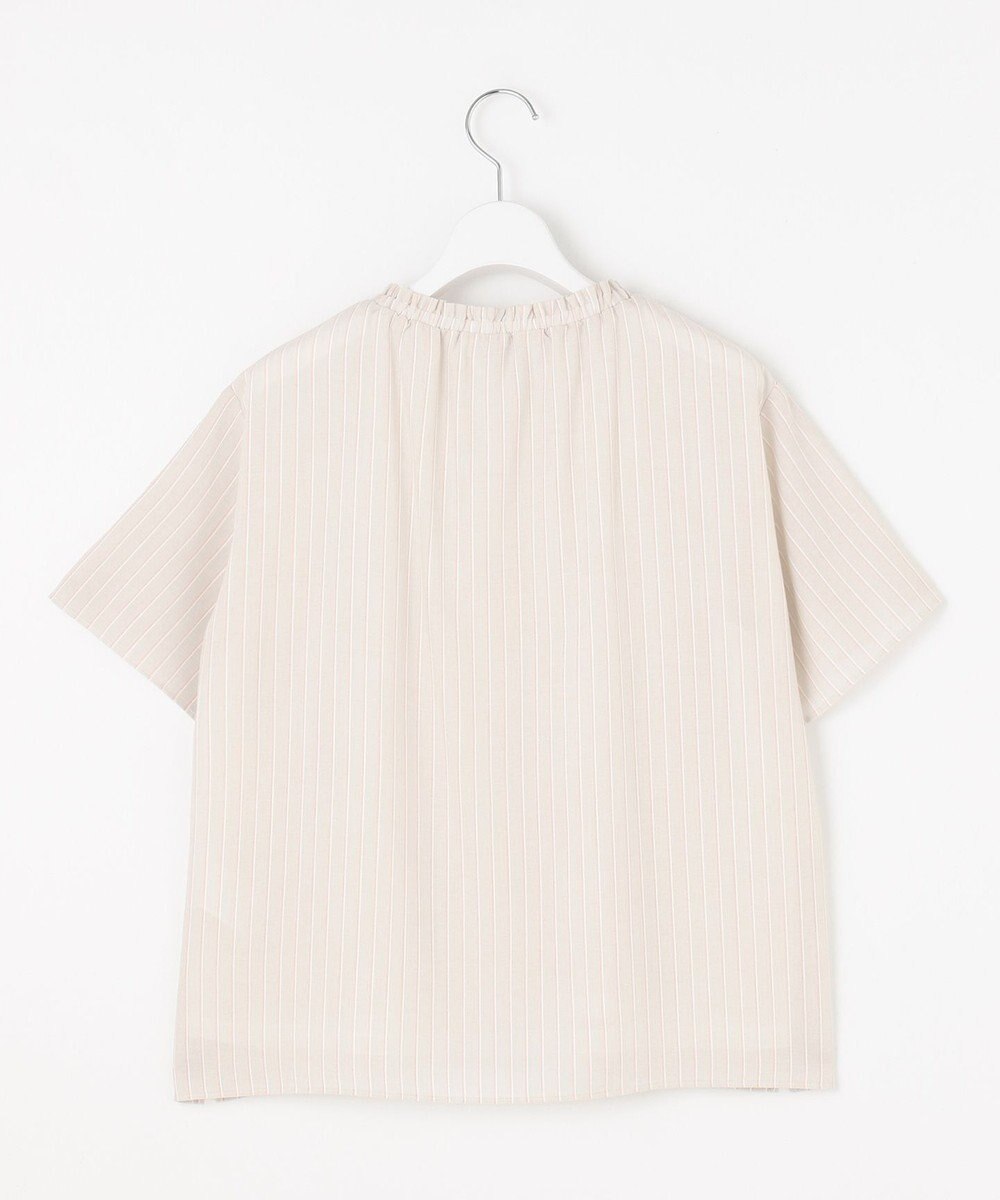 J.PRESS LADIES L 【洗える】シアーストライプ＆チェック ブラウスライク カットソー 