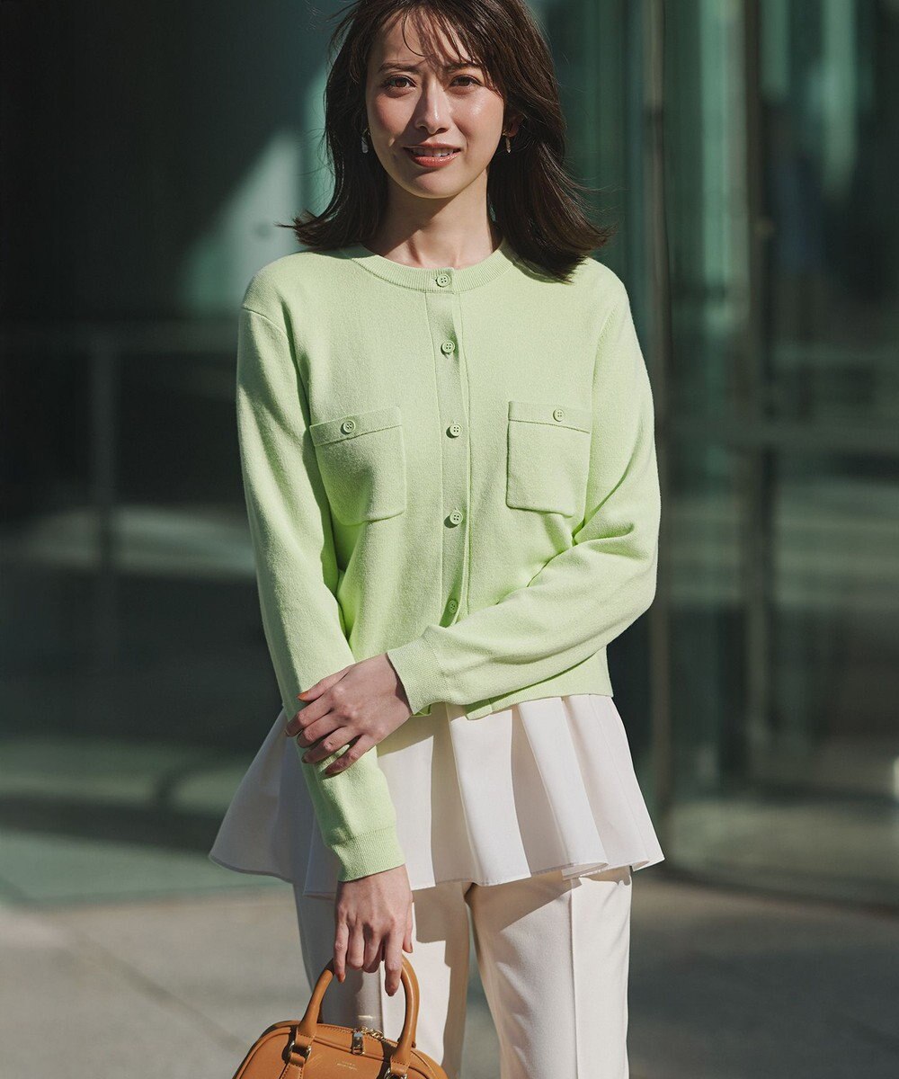 23区 L 【滝沢眞規子さん着用/Oggi掲載】コットンカシミヤ ポケット カーディガン 