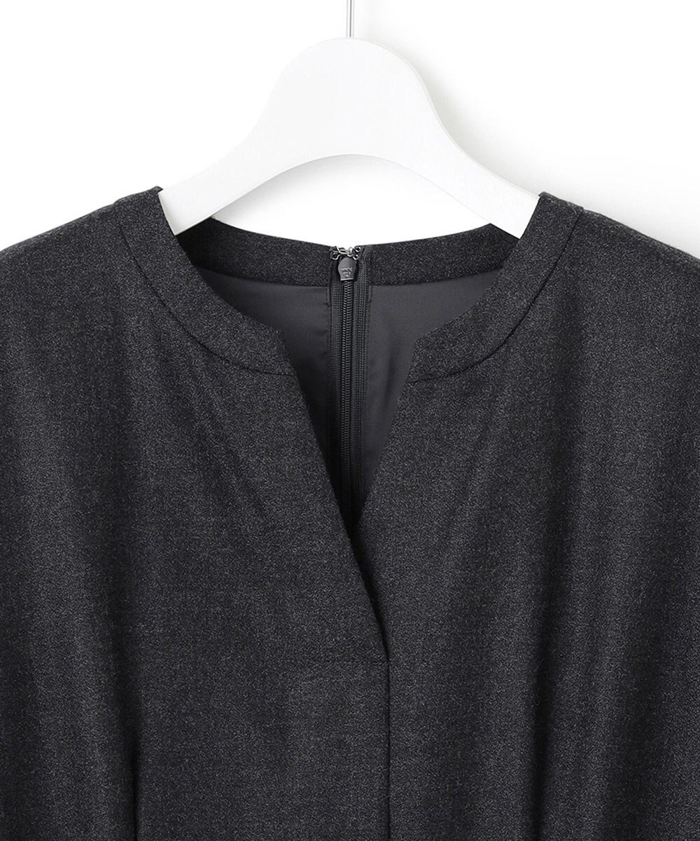 23区 L ウールジョーゼット フィットアンドフレア ワンピース 