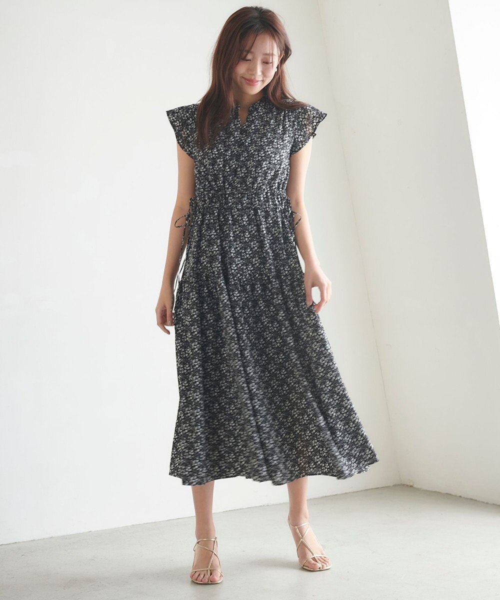 Feroux フラワープリントドロスト ワンピース 