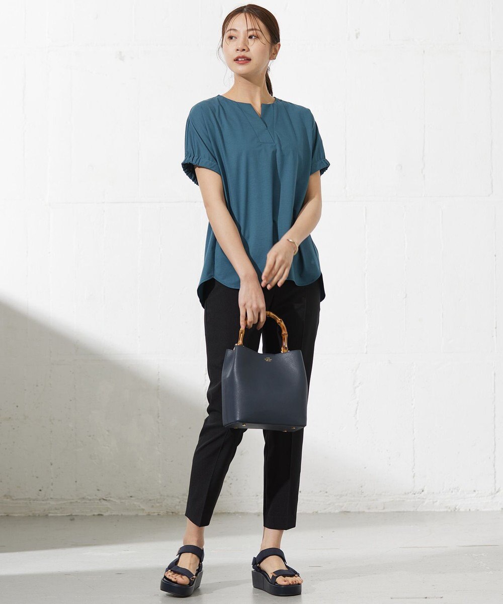 J.PRESS LADIES L 【接触冷感】プレーティングジャージー フレンチスリーブ カットソー 