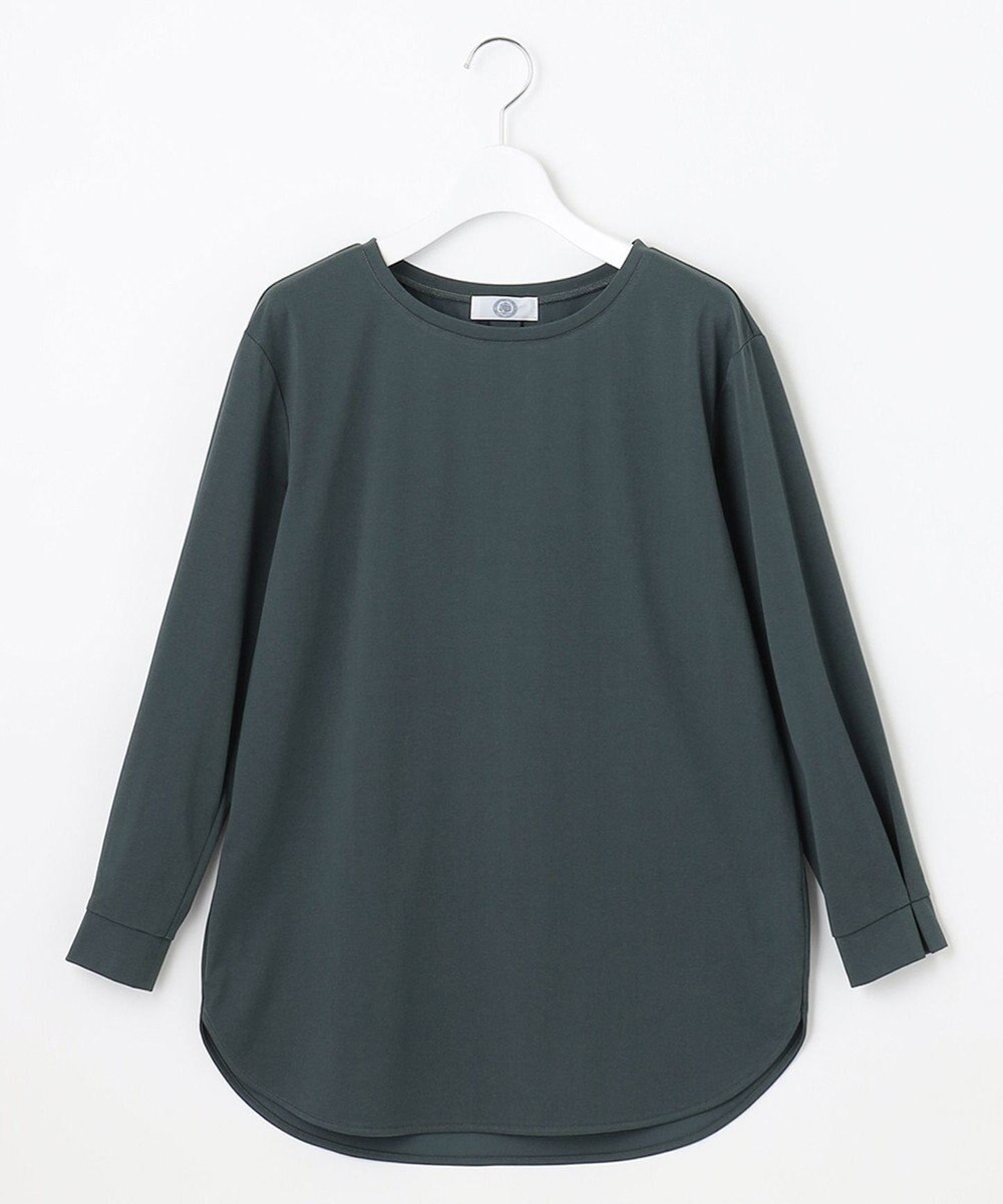 J.PRESS LADIES 【吸水速乾】プレーティングジャージー シャツテール カットソー 