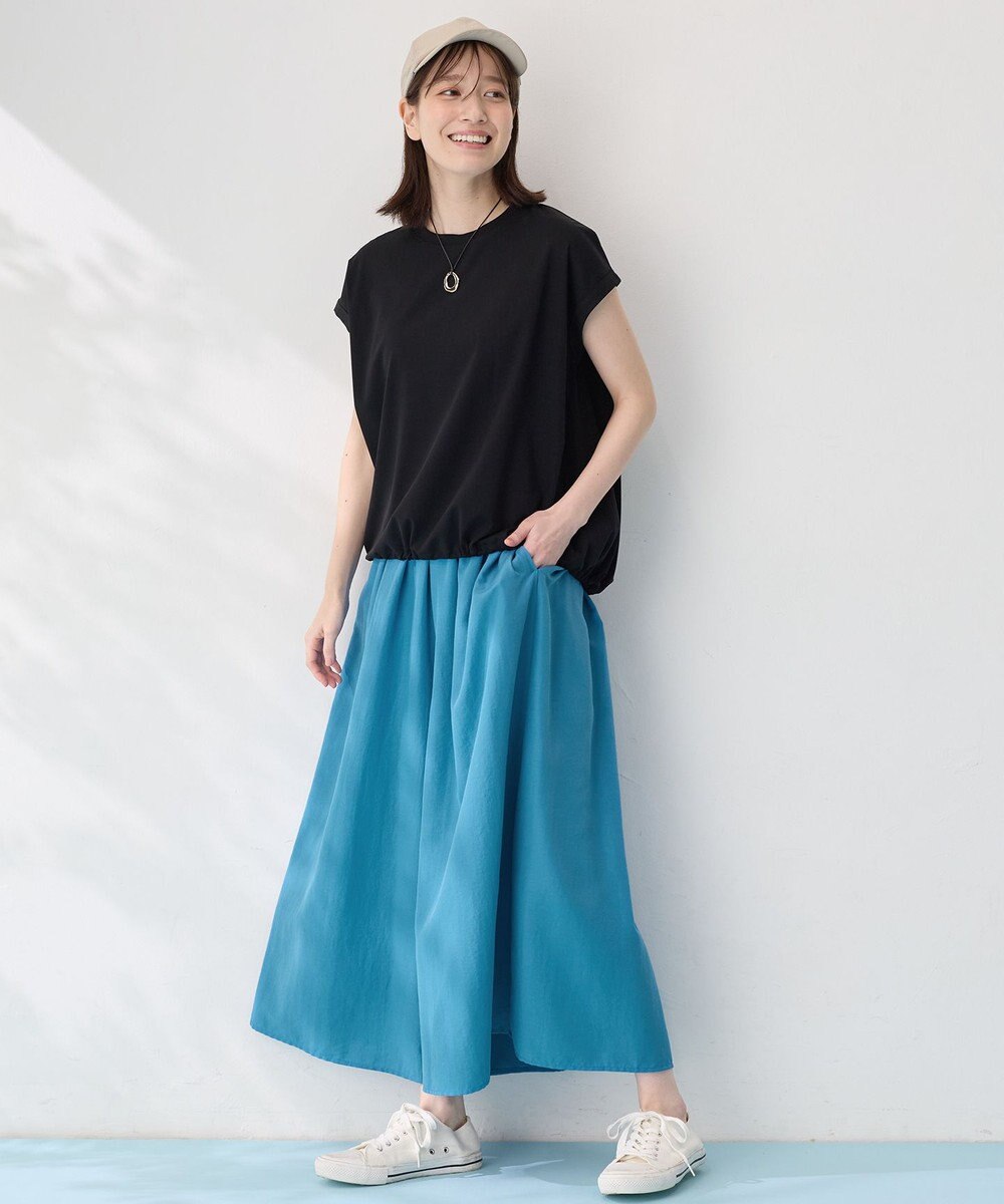 ANY L 【洗濯機可/UVケア】シルケットスムースドロストＴシャツ 