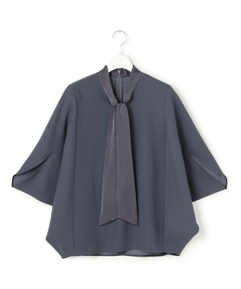 ICB 【新色追加・WEB限定カラーあり】FluidBackSatin ドルマンスリーブボウタイブラウス 