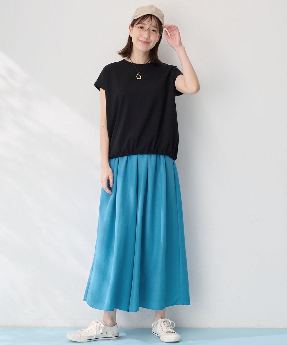 ANY L 【洗濯機可/UVケア】シルケットスムースドロストＴシャツ 