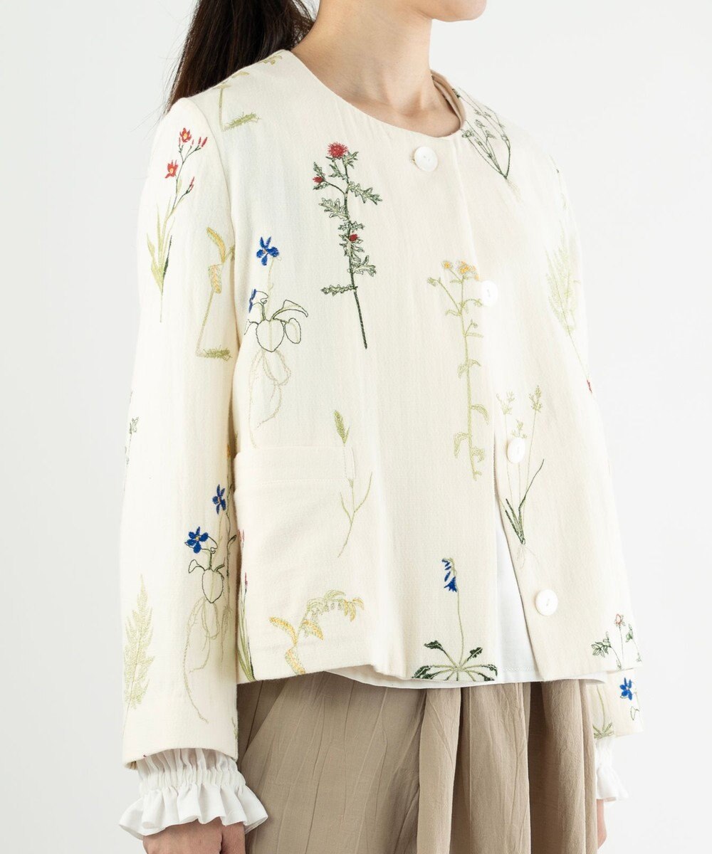 muuc ボタニカル刺繍のジャケット 