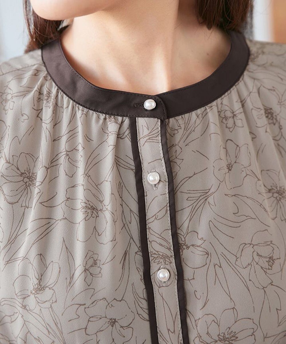 Tiaclasse L 【安田美沙子さん着用・新色/XSサイズ追加・洗える】フラワープリント配色ワンピース 