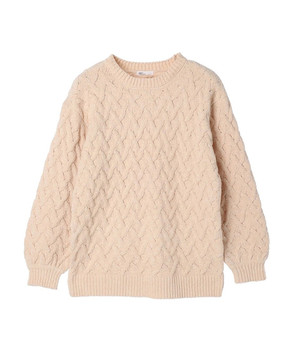 CRAFT STANDARD BOUTIQUE 洗えるモールケーブルニットチュニック 