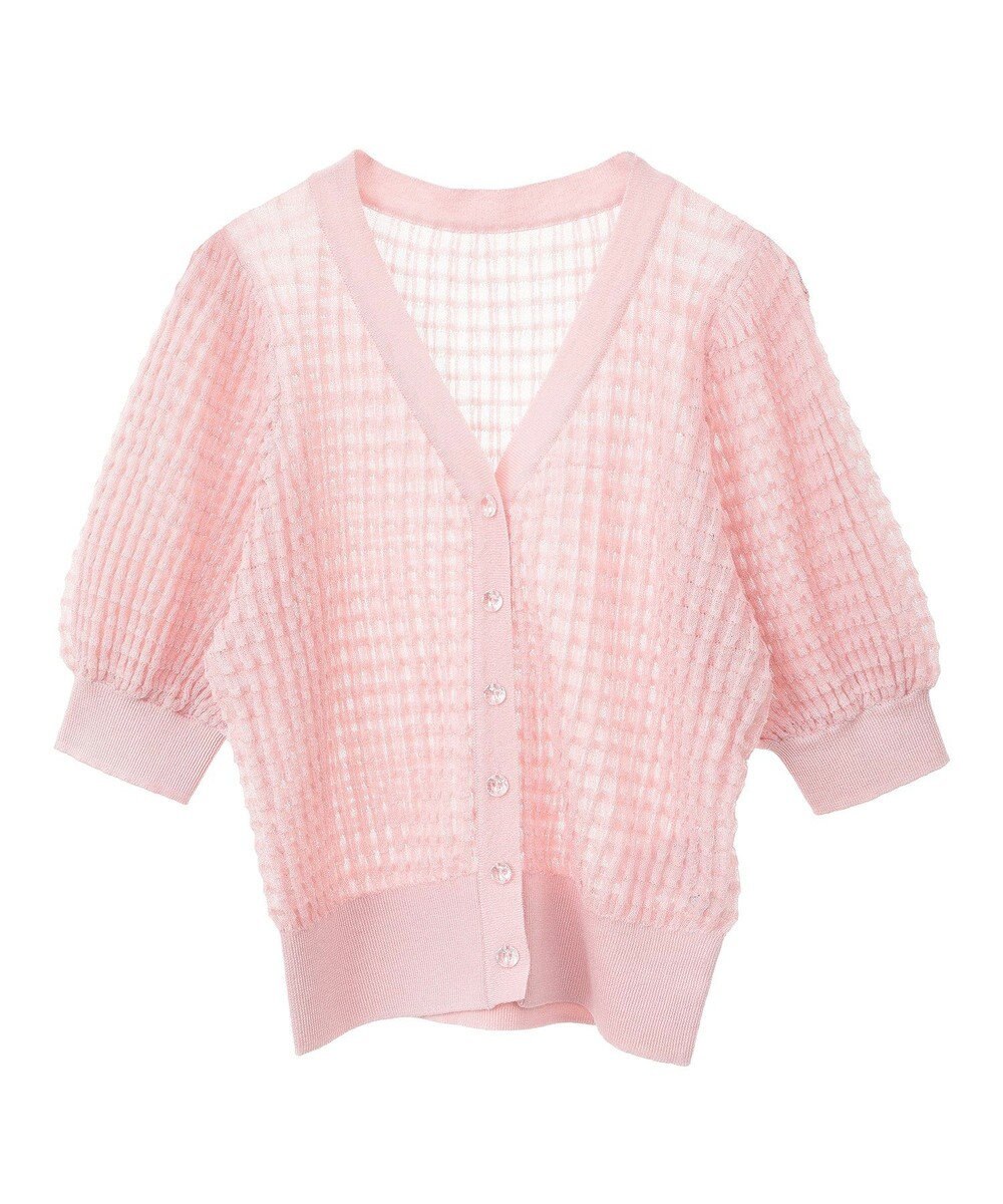 earth music&ecology シアーチェックカーディガン 