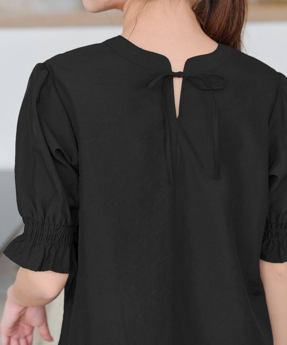 Tiaclasse 【洗える】シアーシャーリング2WAYブラウス 