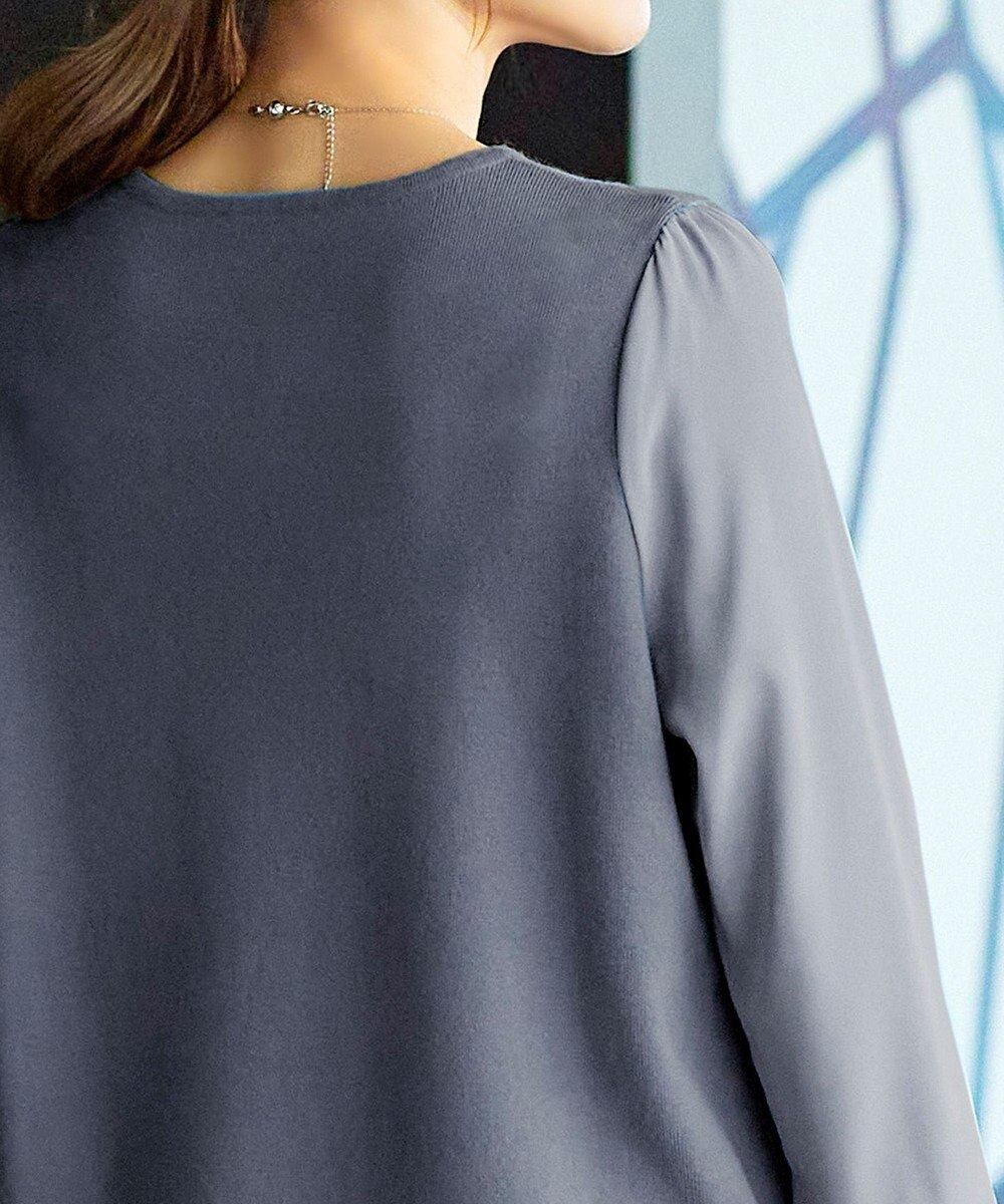 Tiaclasse 【洗える】タック袖コンビニットチュニック 