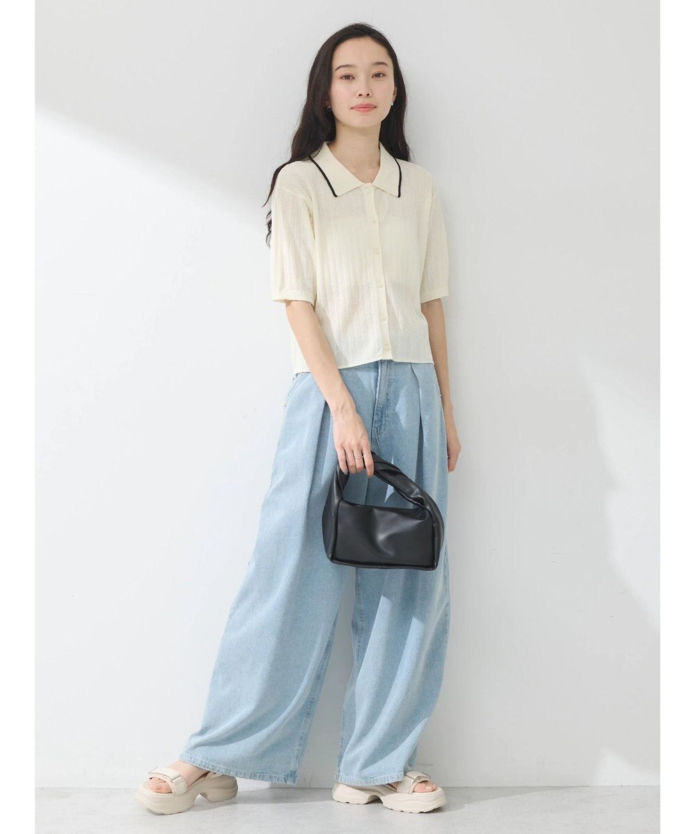 earth music&ecology ラインポロニットカーディガン 