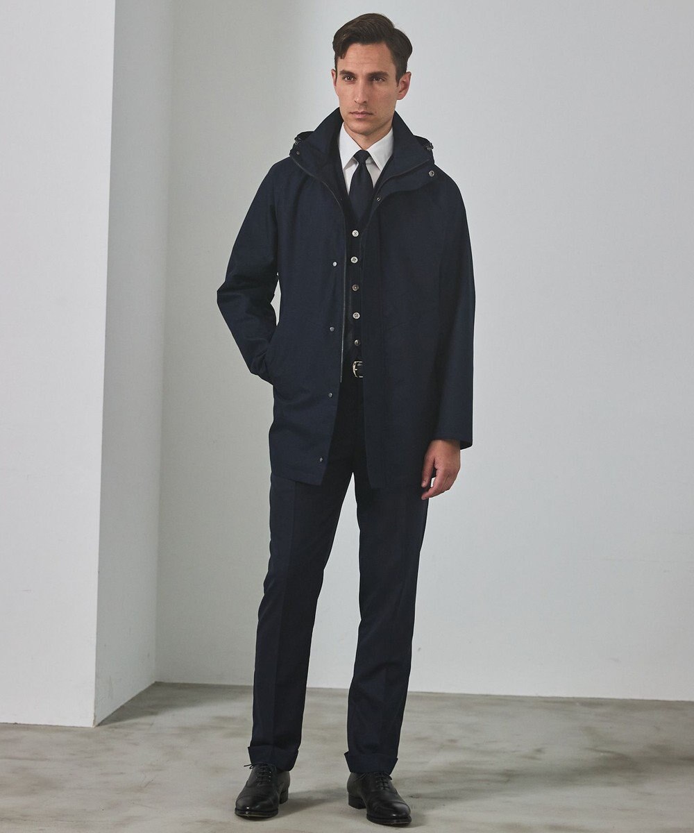 GOTAIRIKU 25年新作/3シーズン対応【仕事で着用可】メランジカルゼ フーデッドブルゾン_無地 