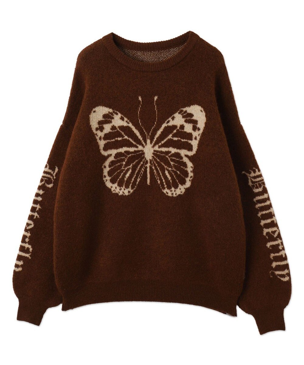 WEGO モチーフグラフィックフラッフィーニットプルオーバー 