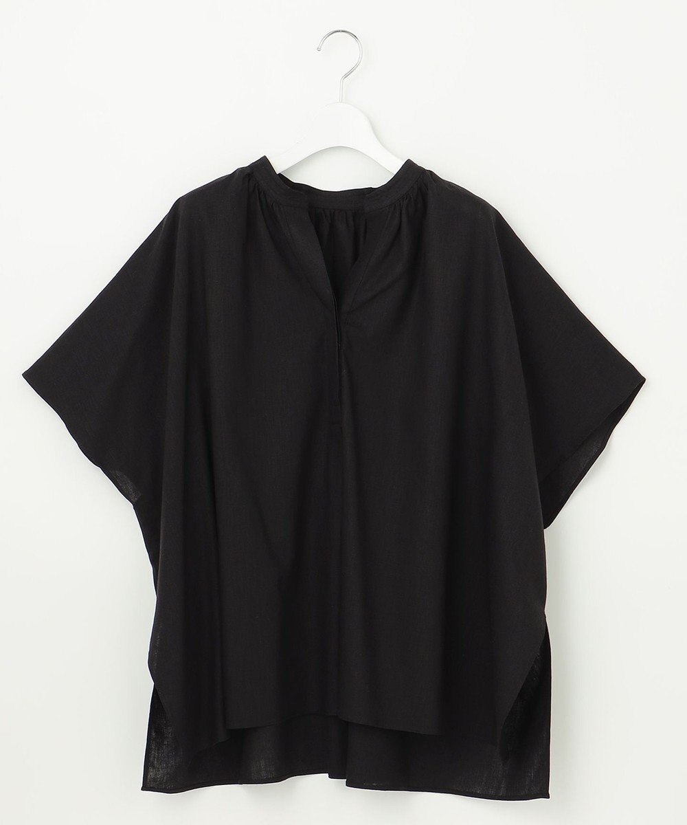 UNFILO 【洗える】リネンレーヨン　スキッパーシャツ 