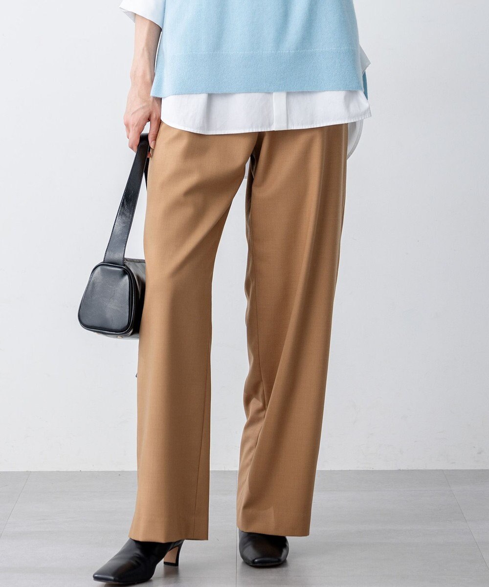 23区 L 【洗える】ナチュラルストレッチサキソニー ベイカー ドロスト パンツ 