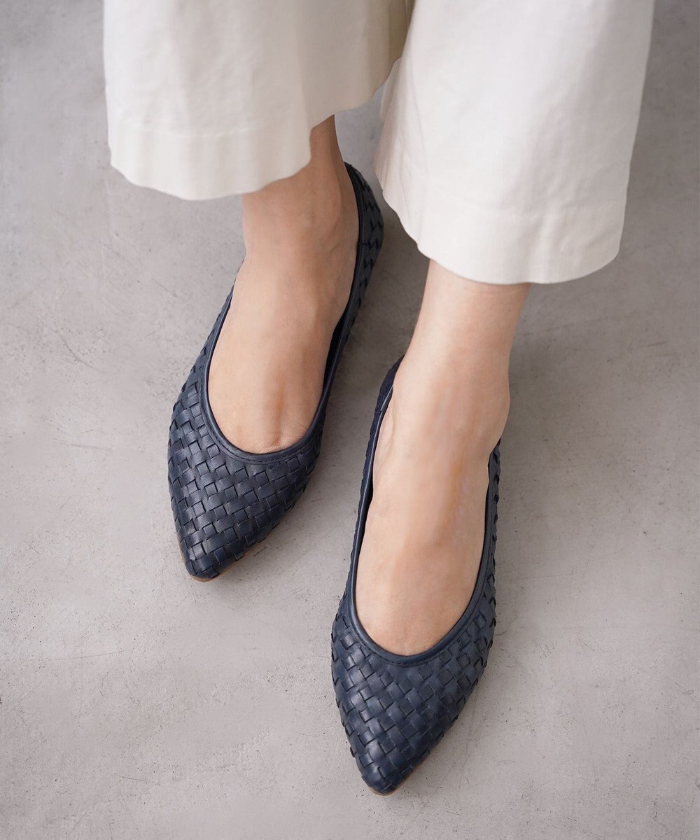 Pointer 本革編み込みパンプス 