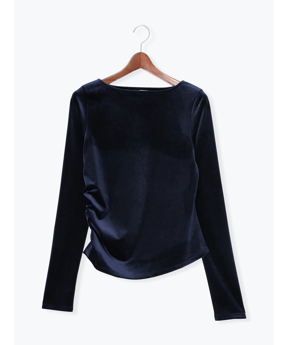 Te chichi ベロアサイドギャザートップス 