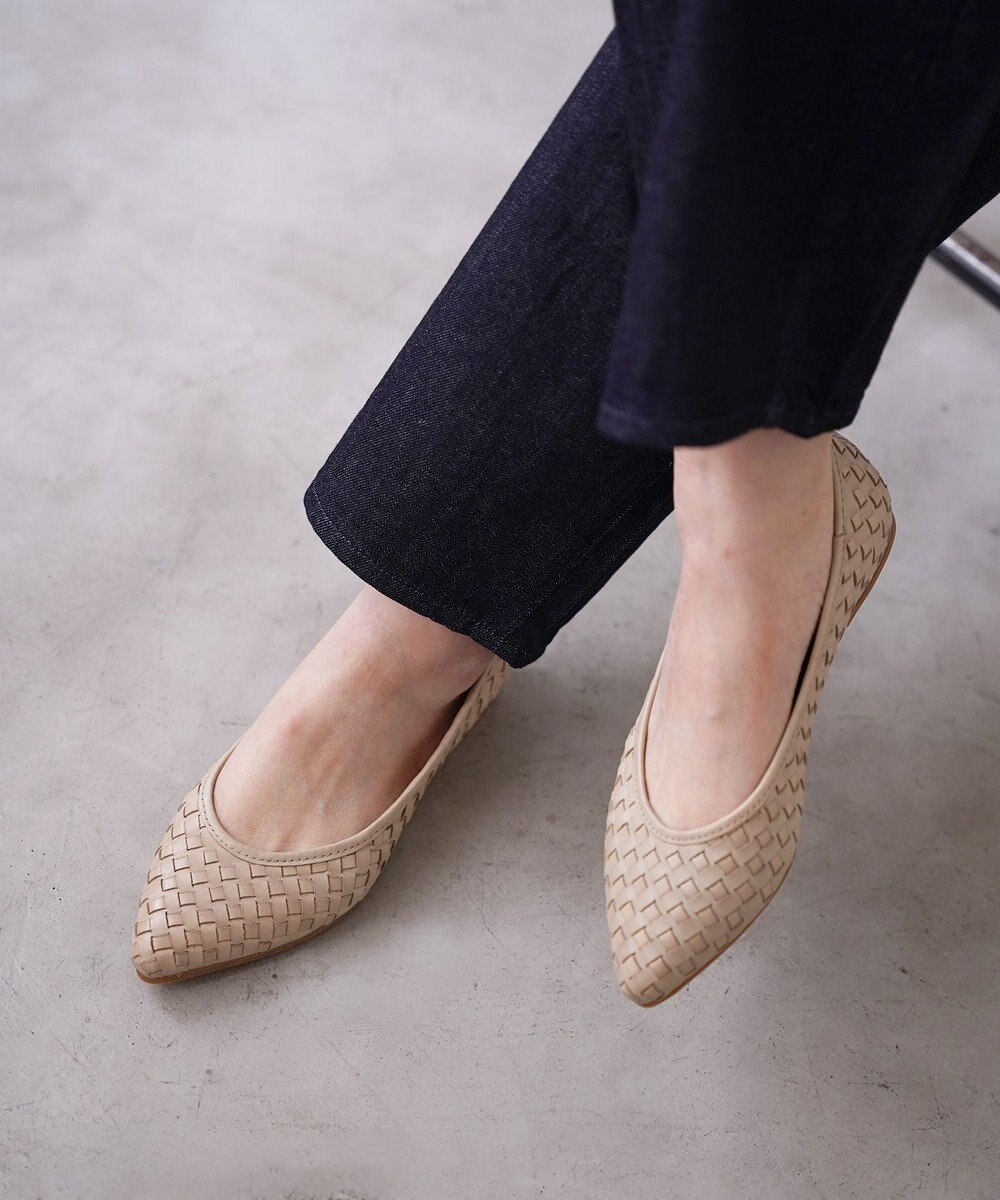 Pointer 本革編み込みパンプス 