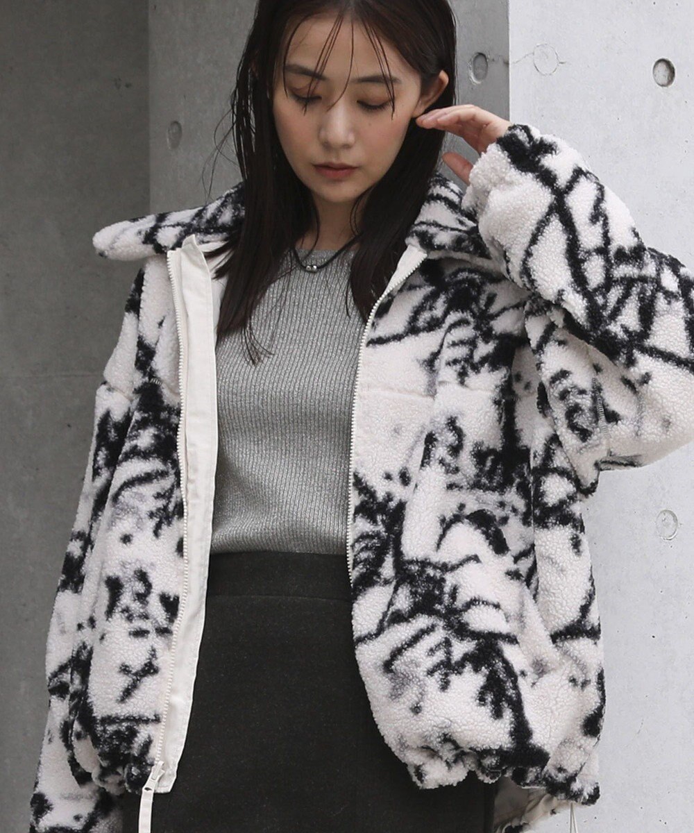 Green Parks リバーシブルプリント柄ボアブルゾン 