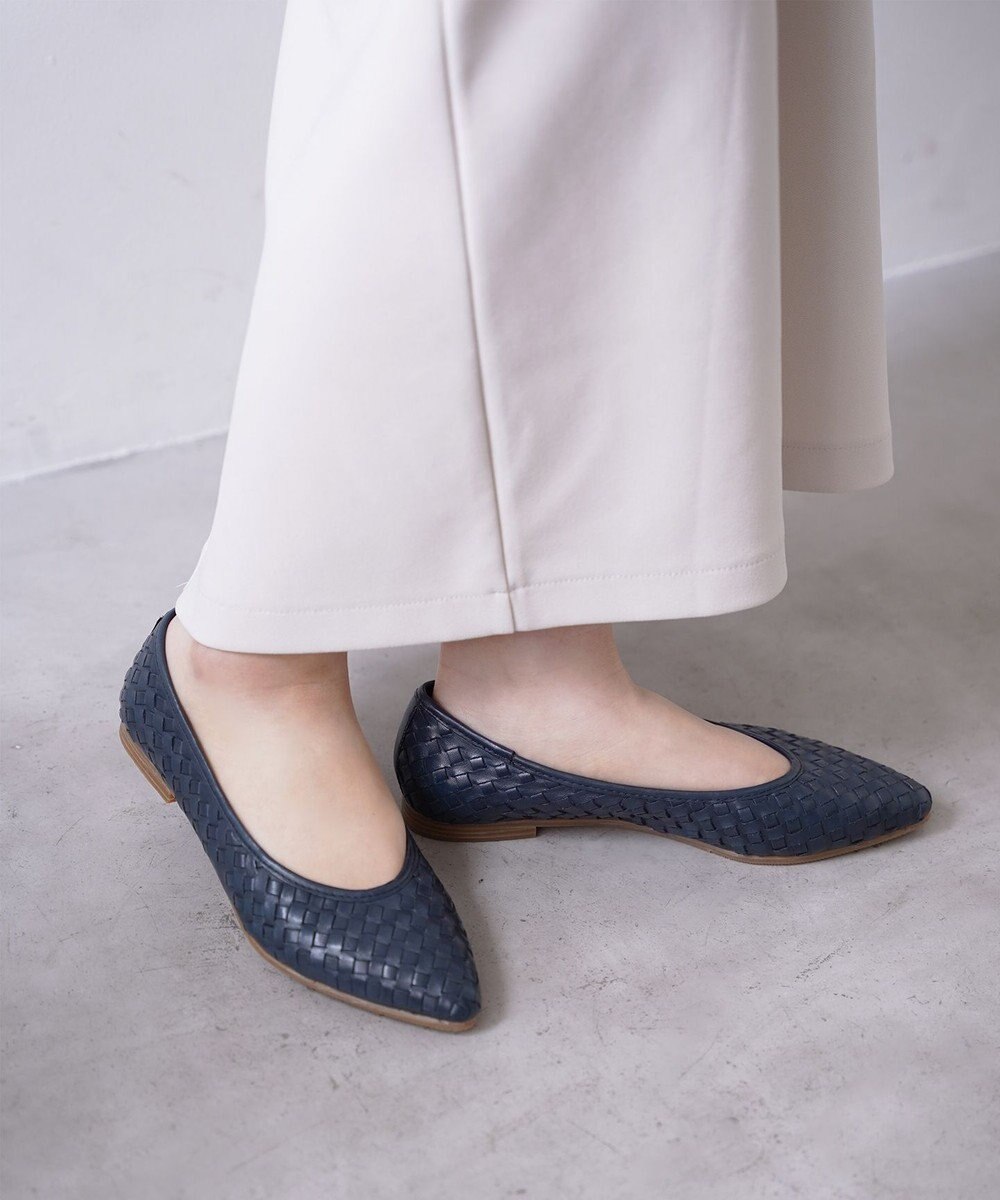 Pointer 本革編み込みパンプス 