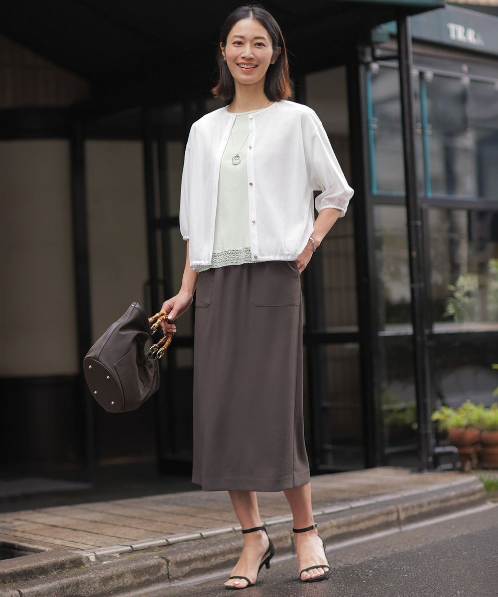 J.PRESS LADIES S 【一枚で着映え】コットンスムース レース カットソー 