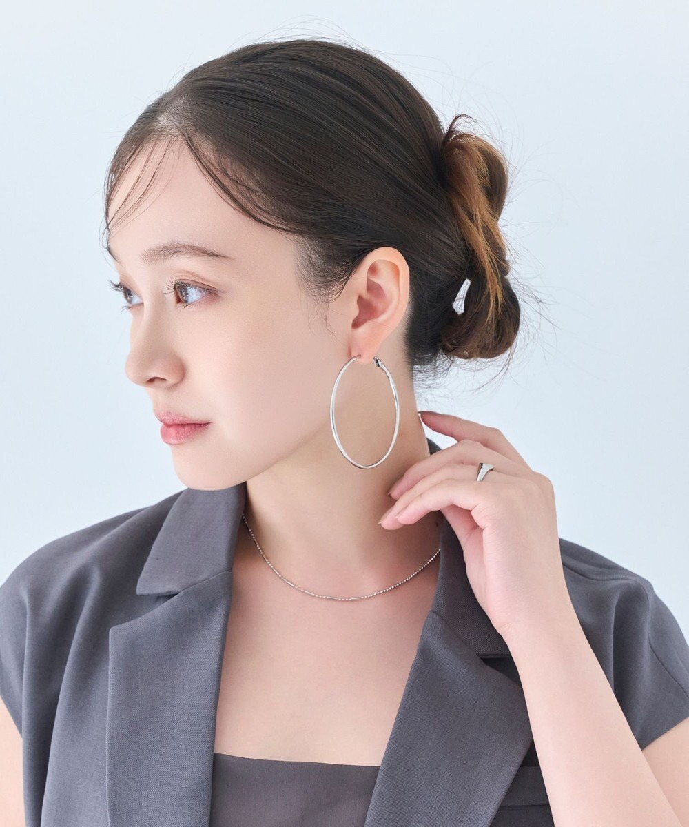 Phoebe 【金属アレルギー対応】ライトフープビッグピアス　シルバー/ステンレス/大振り 