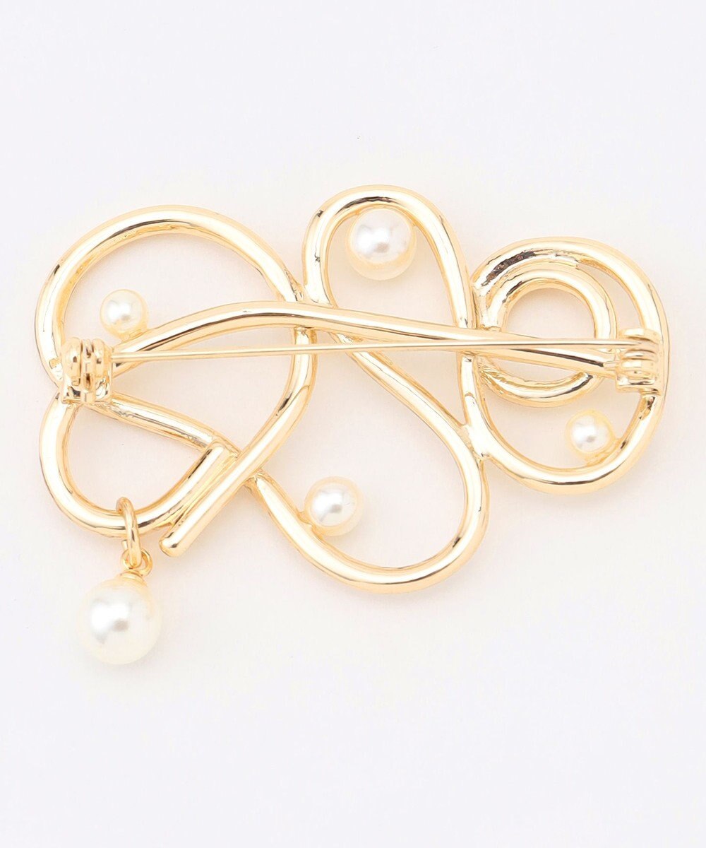 組曲 メタルラインパールポイントブローチ 