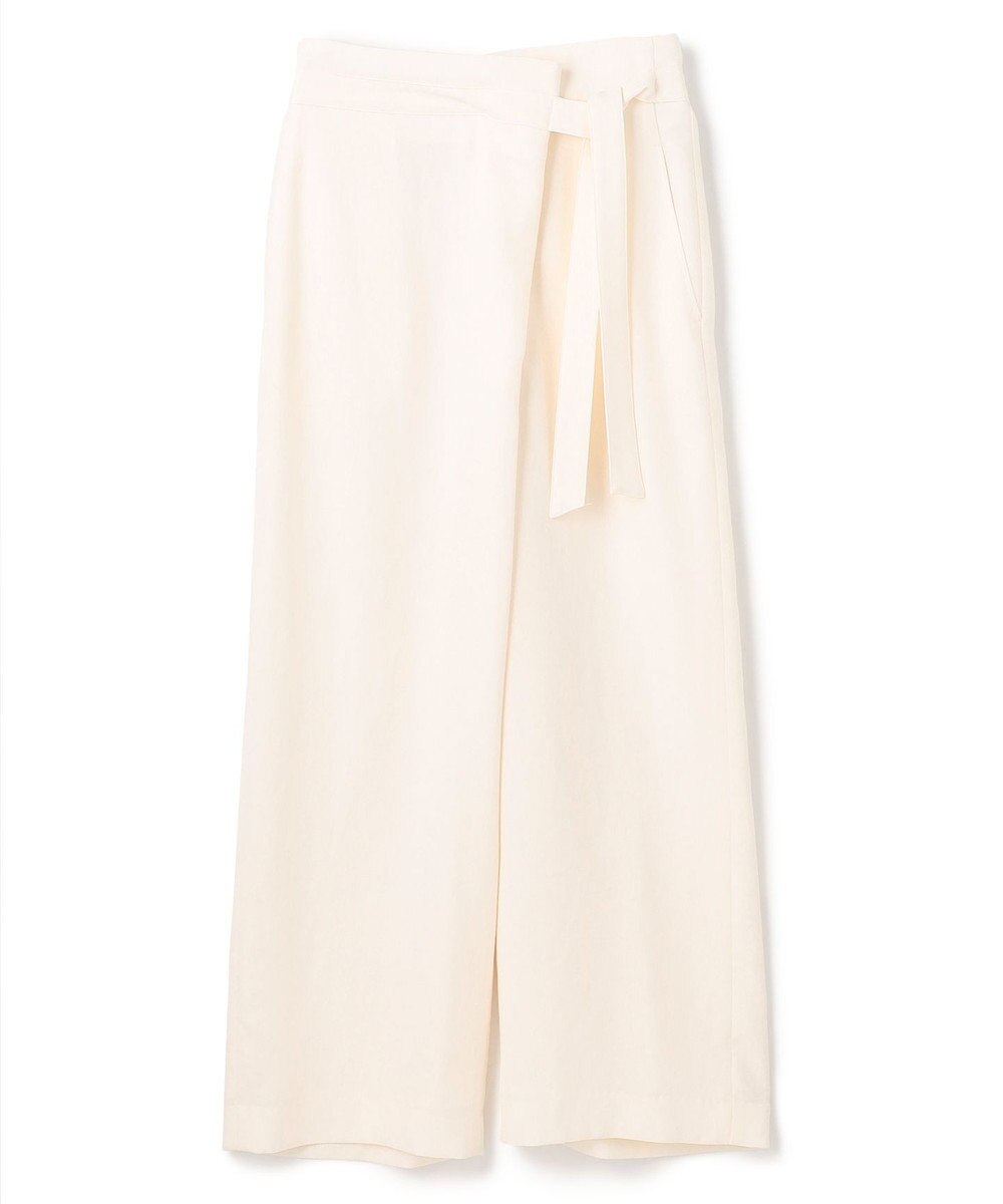 BEIGE， 【洗える】CAROLE / リネンライクラップワイドパンツ 