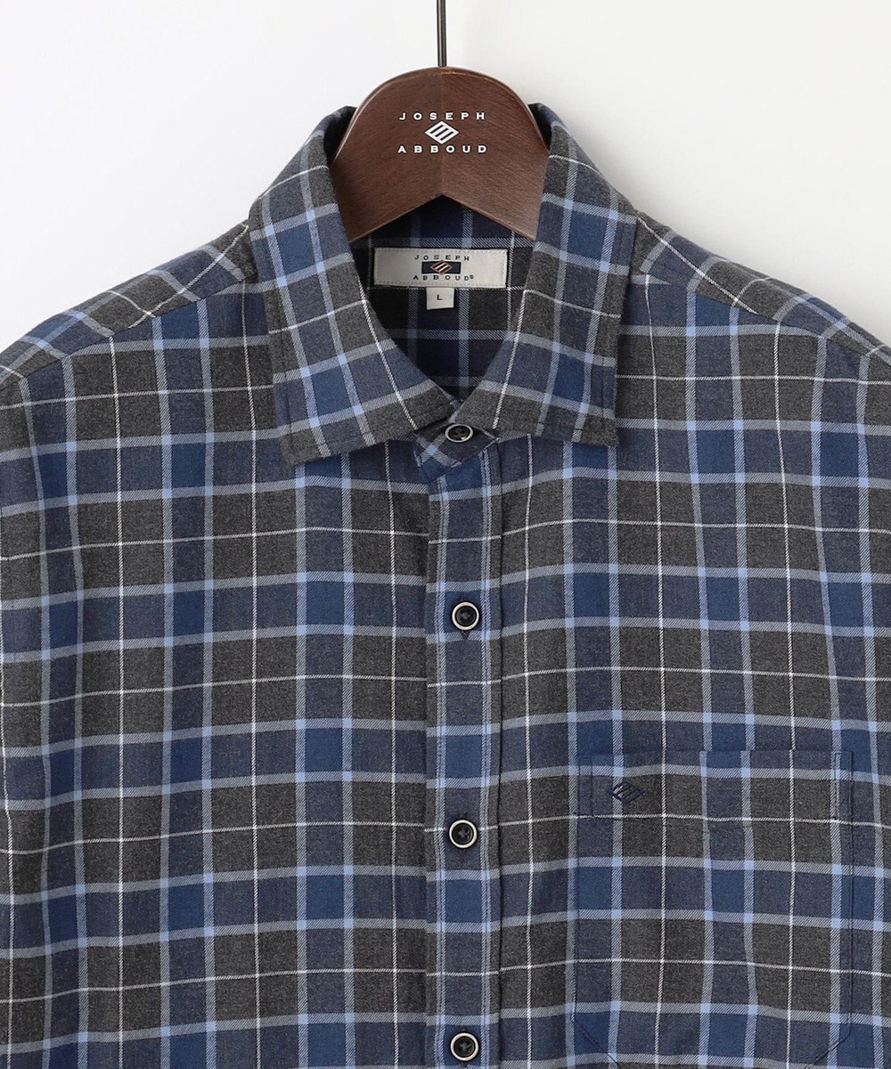 JOSEPH ABBOUD 【柔らか/暖かい】ファインブラッシュド ネル チェック シャツ 