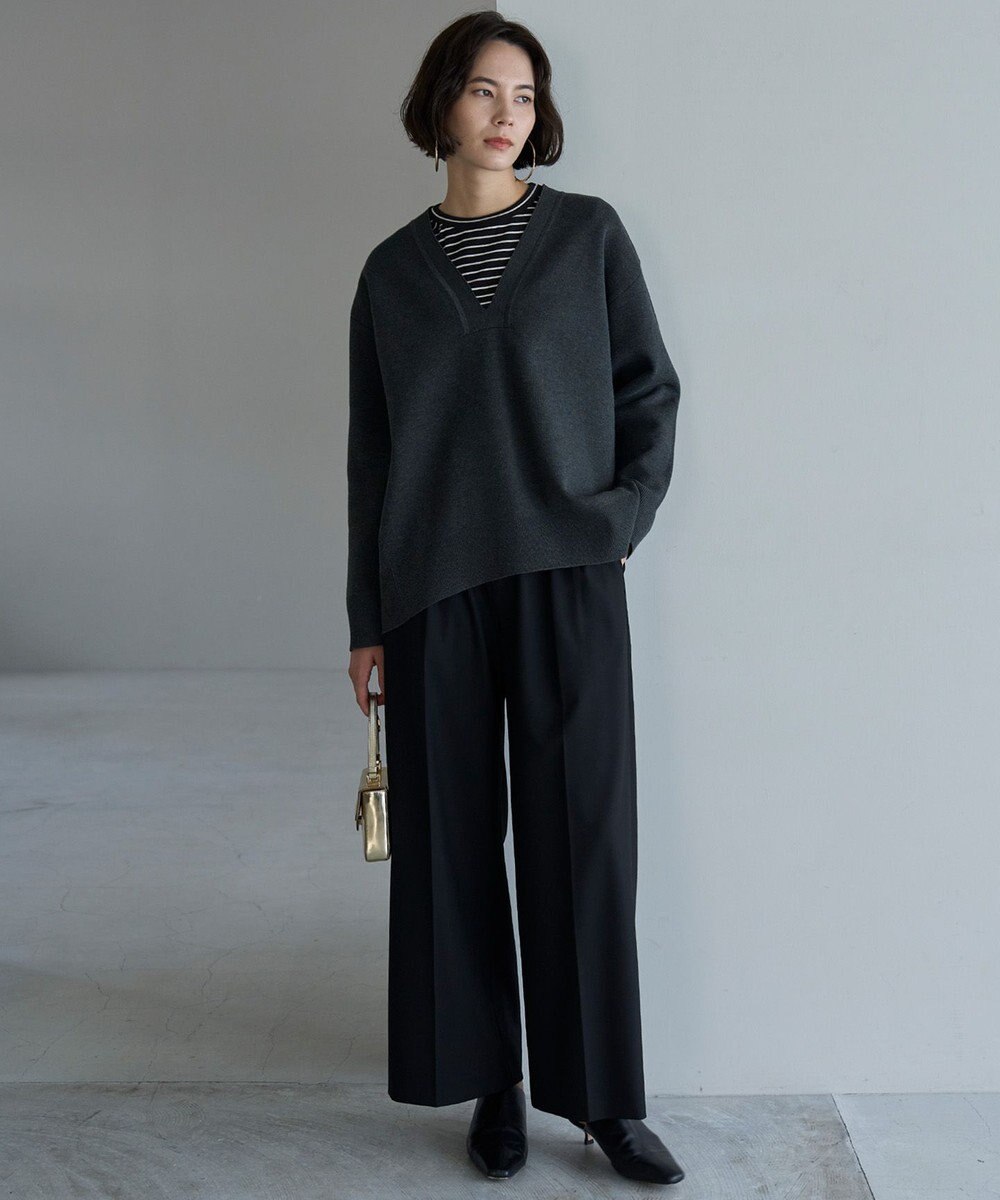 UNFILO コットンカシミヤ クルーネックカットソー 