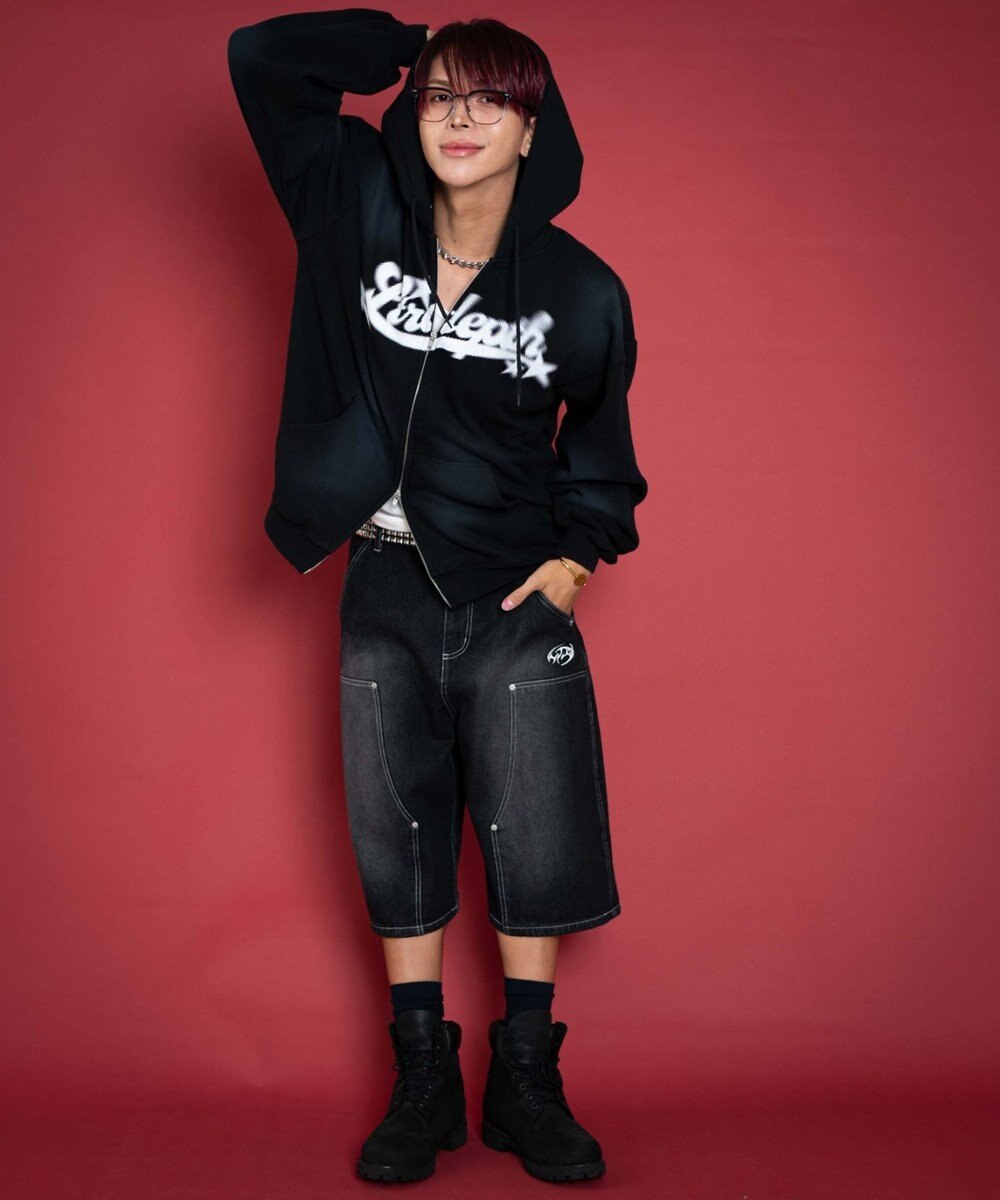 WEGO 【ユニセックス着用ITEM/MLサイズ展開】グラフィックZIPパーカー 