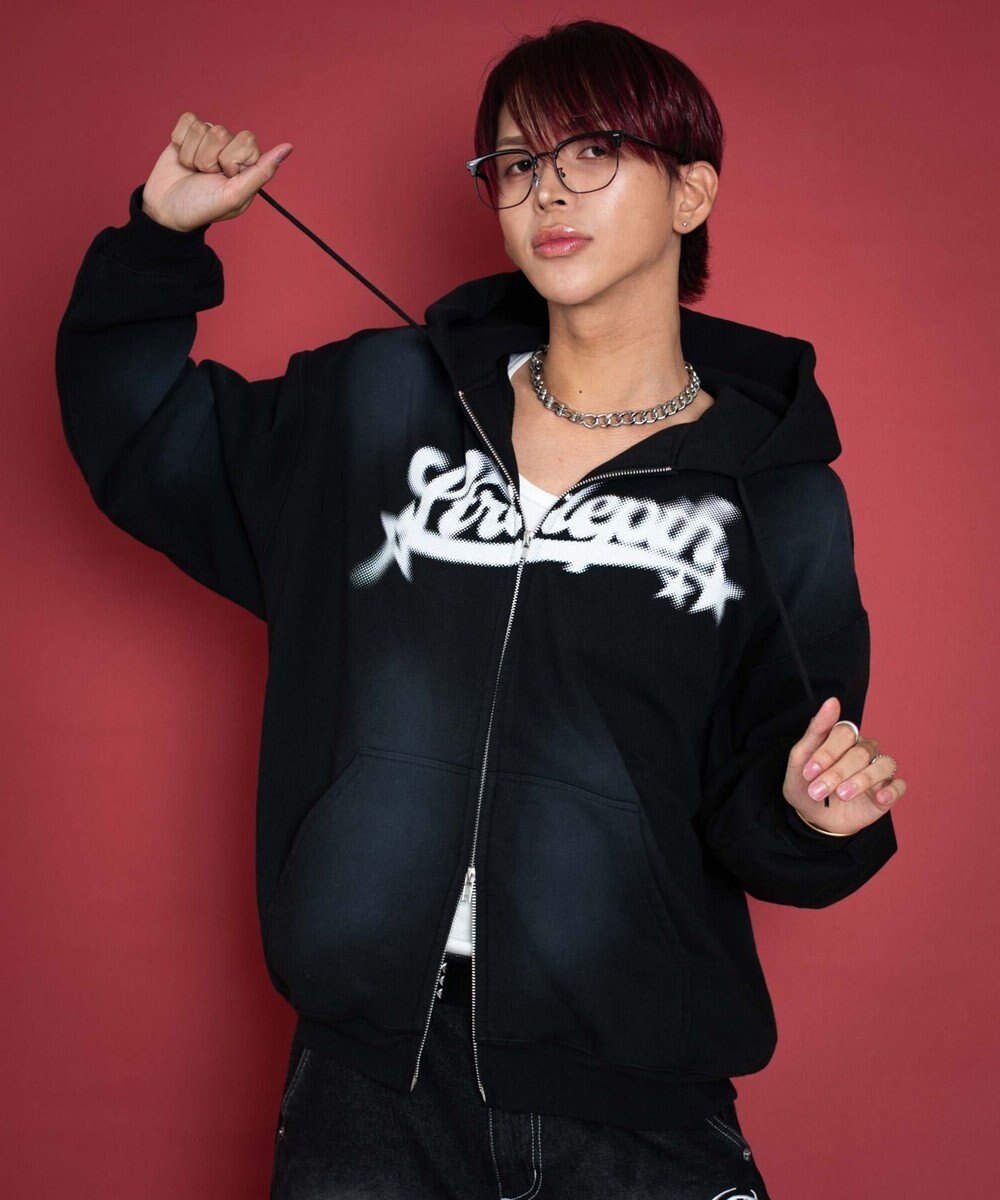 WEGO 【ユニセックス着用ITEM/MLサイズ展開】グラフィックZIPパーカー 